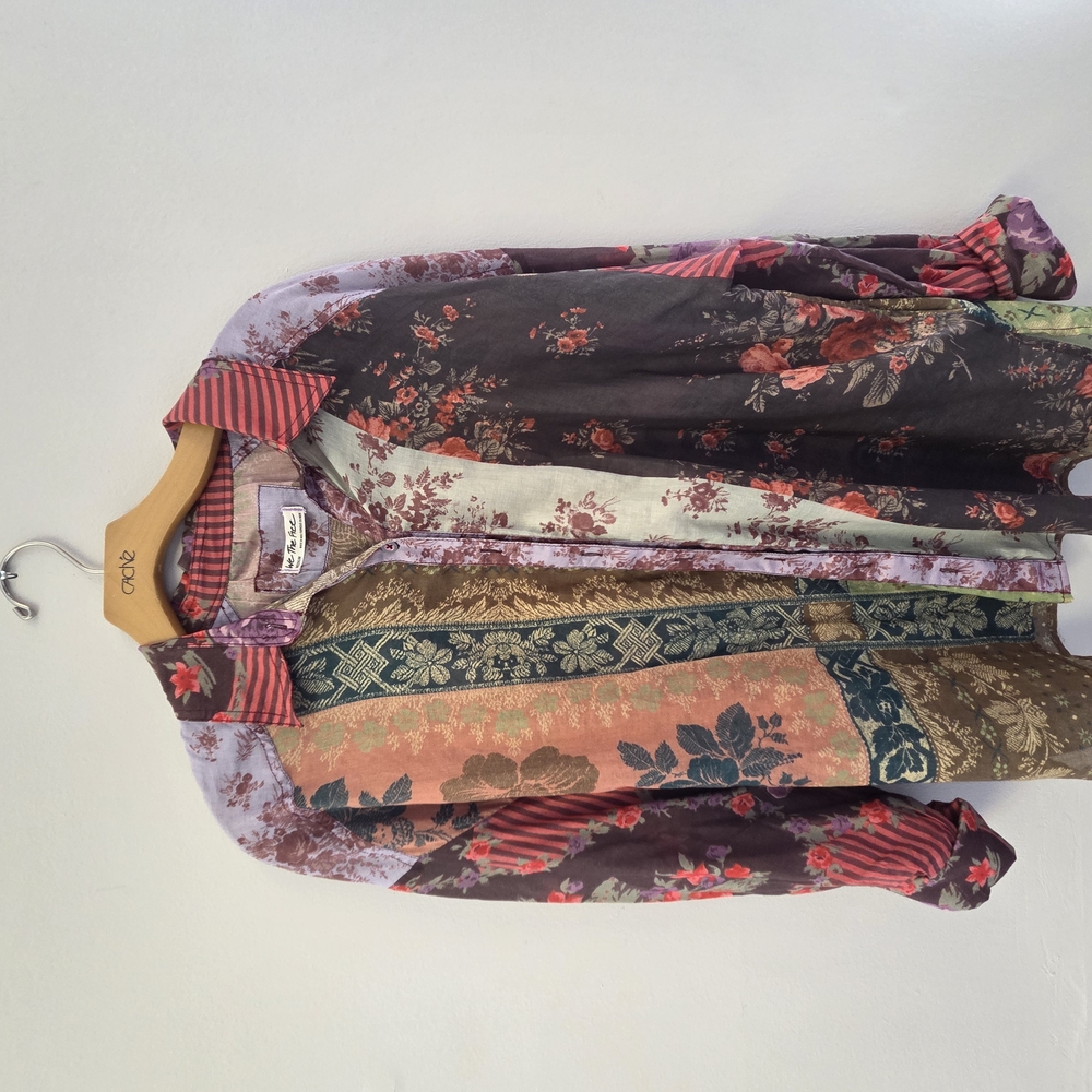Free People Multicolor Floral Button Down Shirt